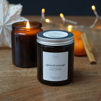 Spiced Orange Christmas Candle With Matches, Soy Candle, 3 of 7