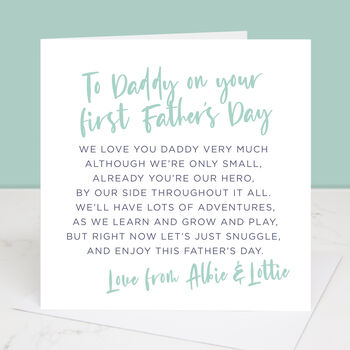 Daddy's First Father's Day Personalised Card, 4 of 4