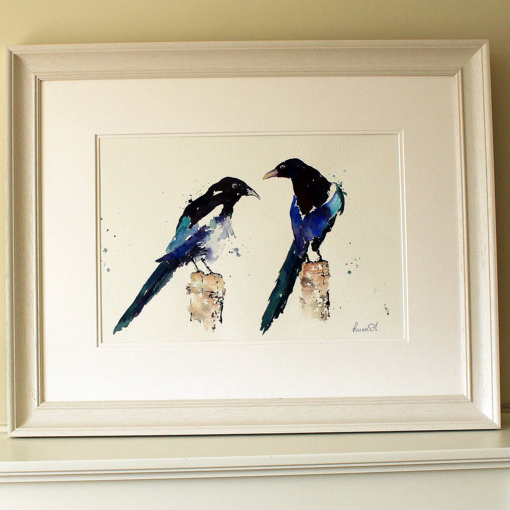 magpie watercolour