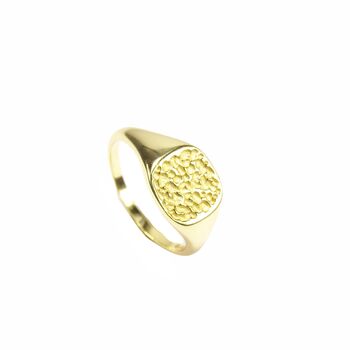 Hammered Signet Rings, Gold Vermeil 925 Silver, 6 of 9