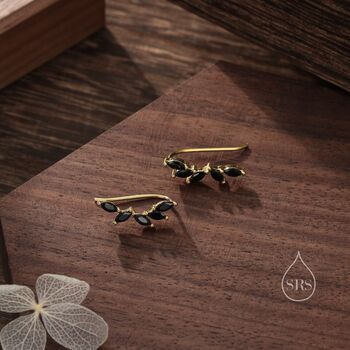 Black Cz Cluster Crawler Earrings, 3 of 11
