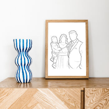 Personalised Line Drawing Family Portrait Illustration, 5 of 12