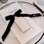 Narrow Velvet Bow – Embroidered With Initials Place Setting Bow, thumbnail 1 of 9