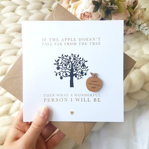 Apple Doesn't Fall Far Gold Foil Mother's Day Card By Design by Eleven