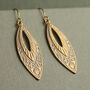 Victorian Brocade Gold Drop Earrings, thumbnail 1 of 7