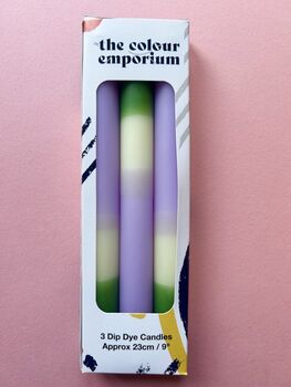 'Apple Crumble' Trio Of Dip Dyed Dinner Candles, 4 of 4