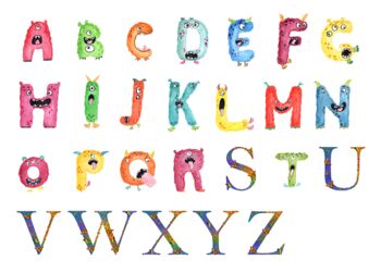 Personalised Children's Name Print | Nursery Wall Art | Monster, 3 of 9