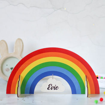 Personalised Rainbow And Clouds Sign, 4 of 5