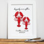 Personalised Lobster Love Print, thumbnail 1 of 2