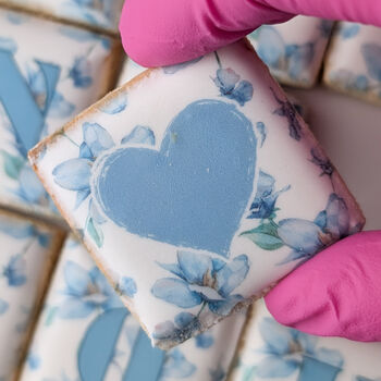 Thank You Biscuits Gift Box, Blue Floral, Nine Pieces, 2 of 10