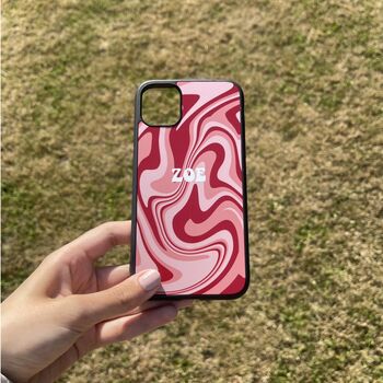 Personalised Red And Brown Swirls Phone Case, 3 of 5