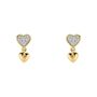 Luxury 9ct Gold Heart Drop Earrings With Diamonds, thumbnail 2 of 5