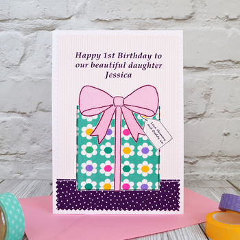 'Present' Personalised Girls Birthday Card, 3 of 3