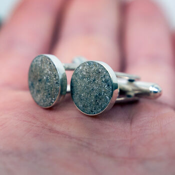 Sterling Silver Cremation Ashes Memorial Cufflinks, 4 of 8