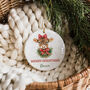 Custom Highland Cow Merry Christmas Ceramic Ornament, thumbnail 2 of 10