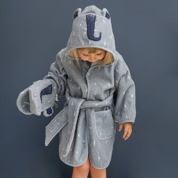 Personalised Trixie Elephant Towelling Bathrobe, 2 of 10