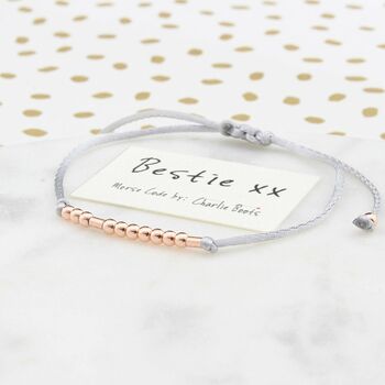 Personalised Plated Rose Gold Morse Code Bracelet, 2 of 8