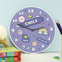 Personalised Positive Vibes Wooden Childrens Clock, thumbnail 2 of 3