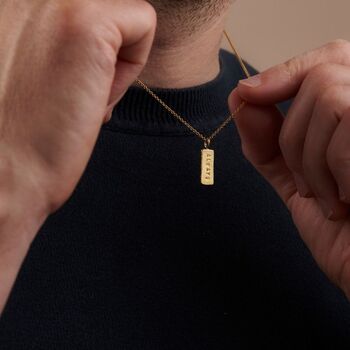Men's Personalised 9ct Gold Tag Necklace, 4 of 7