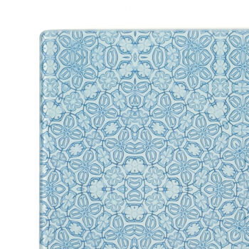 Blue Turkish Flower Worktop Protector Cutting Board, 3 of 12