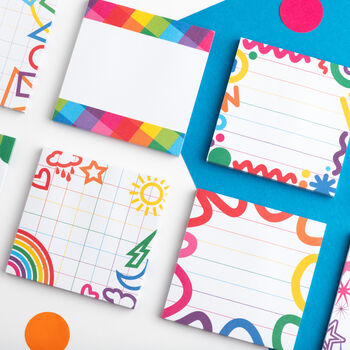 Rainbow Checks Sticky Notes Pad, 6 of 7
