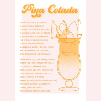 Pina Colada Cocktail Print, 2 of 2