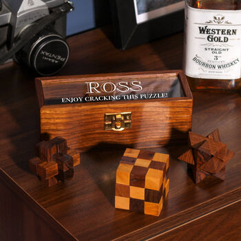 Personalised Puzzle Game Set Gift For Him Office Desk Accessory Present, 3 of 3