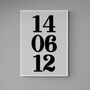 Personalised Special Date Grey And Black Wall Art, thumbnail 1 of 5