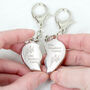 Engraved Floral Mother Daughter Two Heart Keyring, thumbnail 1 of 4