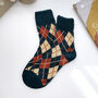 Extra Thick Argyle Check Wool Socks For Men, thumbnail 10 of 11