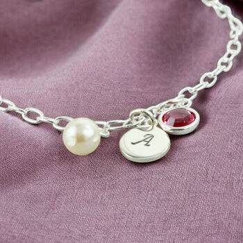 Sterling Silver Personalised Birthstone Bracelet, 5 of 10