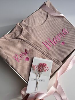 Personalised Mommy And Me Gift Set, New Mom Gift, Matching 2pcs Set And Zip Romper , Perfect For Mother's Day, Baby Shower, 6 of 12