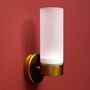 Brass And Opaque Glass Wall Light, thumbnail 3 of 3