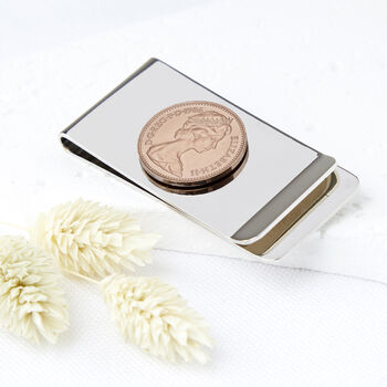 40th Birthday 1986 Penny Coin Money Clip, 4 of 9