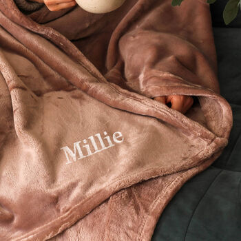 Personalised Embroidery Blanket Throw Cosy Gift For The Home, 2 of 3