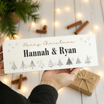 Personalised Christmas Tree Wooden Mantel Decoration, 3 of 5