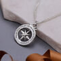 Travel Safe Outline Compass St Christopher Necklace, thumbnail 9 of 12