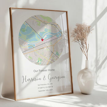 Our New Home Personalised Map Print New Home Gift, 8 of 12