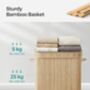 Laundry Hamper With Lid 100 L Bamboo Clothes Basket, thumbnail 8 of 12