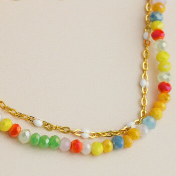 Double Layered Colourful Bead Bracelet, 2 of 3