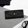 Handmade Rounded Black Leather Hard Glasses Case, thumbnail 1 of 3