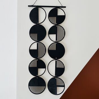 Black Cut Out Plywood Geometric Wall Art, 7 of 10