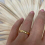 Olive Engraved Band Ring In 14k Gold Vermeil Plated, thumbnail 4 of 11