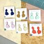 Block Colour Wooden Geometric Earrings, thumbnail 2 of 8