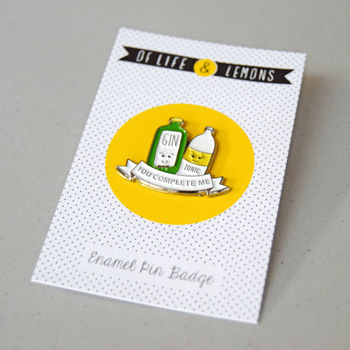 'You Complete Me' Gin And Tonic Pin Badge, 4 of 4