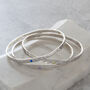 Hammered Birthstone Bangle Sterling Silver, thumbnail 4 of 5