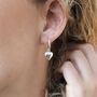 Sterling Silver Heart Charm Hoop Earrings, thumbnail 4 of 8