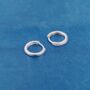 Silver Cz Stone Huggie Hoop Earrings, thumbnail 5 of 7