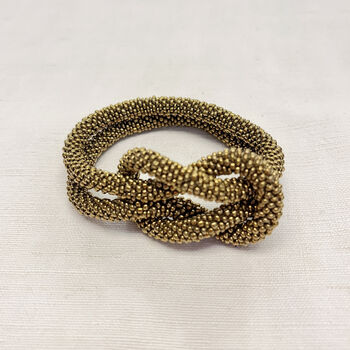 Fair Trade Handmade Glass Bead Knot Tube Bracelet, 3 of 7