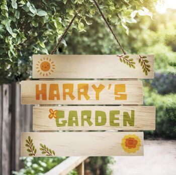 Personalised Wooden Childs Outdoor Sign, 2 of 4